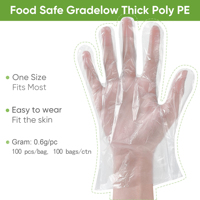 Gants jetables en plastique PE transparents personnalisés de qualité alimentaire pour la cuisine, la restauration, le nettoyage et l'industrie