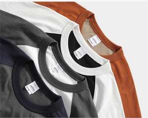 Camiseta Casual Holgada de Punto Jersey 100% Algodón con Bloques de Color, Transpirable, con Logotipo Personalizado, Diseño Gráfico, Patrón de Letras de Chenilla, Unisex - Product Image 2