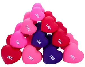 Chất lượng cao Neoprene dumbells cho hình trái tim dumbell màu sắc có thể được tùy chỉnh có thể được sử dụng cho đào tạo cơ thể nhà