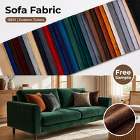 Tissu d'ameublement en velours hollandais en gros, 100 % polyester, respirant, résistant à l'abrasion, teint uni pour canapés et meubles
