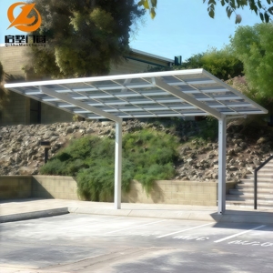 Moderno Carport in Lega di Alluminio Resistente <span class=keywords><strong>per</strong></span> Esterni, Design <span class=keywords><strong>a</strong></span> <span class=keywords><strong>Sbalzo</strong></span> con Tetto in Lastra Solida di PC, Tettoia Durevole <span class=keywords><strong>per</strong></span> Parcheggio <span class=keywords><strong>Auto</strong></span> - Product Image 6