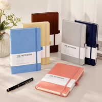 Carnet de notes personnalisé pour clients, couverture rigide en cuir PU, reliure cousue, couleur unie PP, haute qualité, pour le bureau