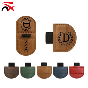 Promotional Gifts Custom logo Premium Leather Magnetic Bookmark Book Marks with Elastic Band