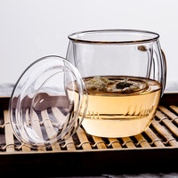 Tasse à thé en verre borosilicaté pour bureau à domicile 15oz/500ml avec poignée infuseur pour café et thé en vrac