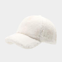 Casquette de baseball en fausse fourrure de lapin pour femme, chaude et moelleuse, couleur unie, réglable, style décontracté, fournisseur de chapeaux