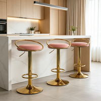 Tabouret de bar pivotant en tissu, réglable en hauteur, de style moderne et luxueux, pour hôtel et salle à manger, fabrication directe d'usine