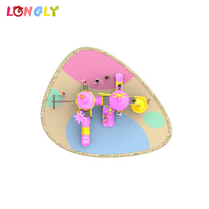 Đáng yêu giá rẻ sân chơi ngoài trời thiết bị ngoài trời nhựa trượt và hai chỗ ngồi đu để bán - Product Image 3