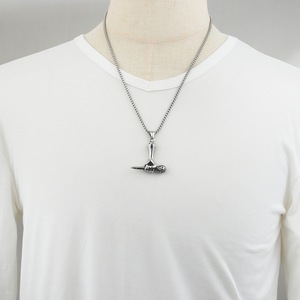 yunnique <b>Titanium</b> Steel Microphone Pendant Necklace 60cm <b>Chain</b> Gift for Men Women Rock Style Fashion Jewelry - Product Image 4