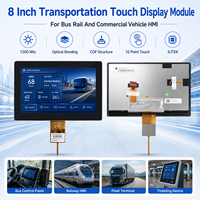 Module d'écran tactile 8 pouces 1200 nits avec liaison optique COF, HMI tactile, large plage de température, écran LCD LVDS 30 broches pour le transport