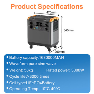 3000W Portable Power Station With Battery & Built-in MPPT Controller <b>Solar</b> <b>Generator</b> Portable Power Bank for Outdoor Camping Rui - Product Image 5