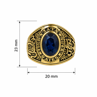 Maßgefertigter Unisex 925 Silber Blauer Zirkon Vintage Gravierter Luxus-Ring für Großhandel Schmuckkollektionen