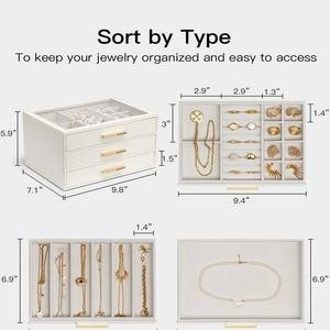 Шкатулка для украшений Vlando, с 3 ящиками для колье, колец, серег, подарок на День матери - Product Image 6