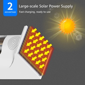 Sirène d'alarme solaire sans fil 433 MHz haut de gamme pour extérieur, étanche, avec télécommande, son, lumière stroboscopique et détecteur de mouvement solaire - Product Image 3