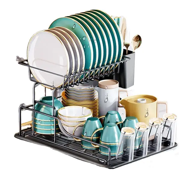 Provide Logo Stainless Steel Dish Drainer For Kitchen Dish Drying Rack With Drainboard