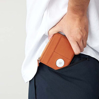 Dompet Kulit Asli Minimalis Berkualitas Tinggi untuk Dompet Kulit Asli yang Dapat Dipersonalisasi dengan Slot Tag
