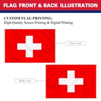 Drapeau Suisse 3x5 pieds en gros, fabriqué en usine, bannière nationale suisse en polyester avec œillets, croix blanche, pour extérieur, défilés et festivals