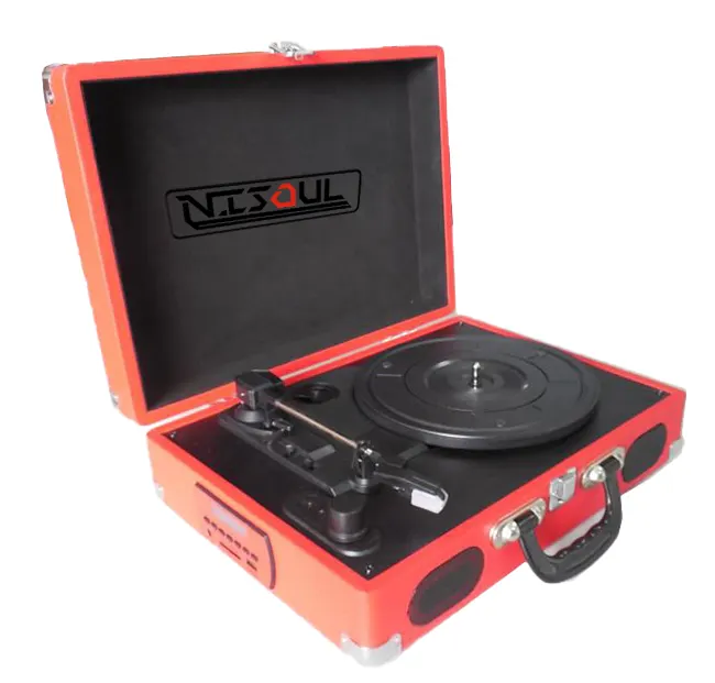 Nisoul China factory supplied top quality muiltifuctional vinyl record player dj turntable technics speakers