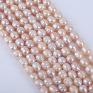 Perles d'eau douce naturelles de Zhuji 10-11 mm blanches et roses semi-finies pour bijoux DIY (colliers, bracelets) – Vente en gros - Product Image 1
