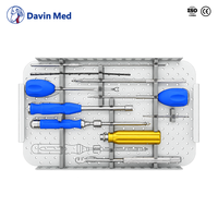 Davin Med Ensemble d'instruments à vis pédiculaire vétérinaire Kit d'instruments chirurgicaux pour la colonne vertébrale pour petit animal canin Fixation vertébrale CE ISO