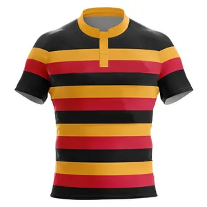 Maillot de Rugby rayé personnalisé pour équipe de Rugby, impression par Sublimation, bon marché, collection