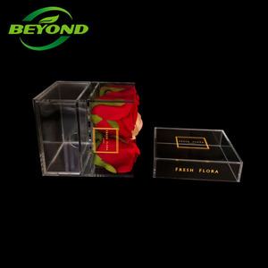 Hộp Hoa Hồng Acrylic In Biểu Tượng Tùy Chỉnh Hoa Hồng Vĩnh Cửu Hộp Bao Bì Hộp Hoa Hộp Quà Tặng Với Ngăn Kéo Miễn Phí Vận Chuyển - Product Image 6