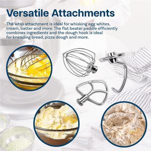 Kit de Accesorios de Acero Inoxidable de 3 Piezas para Batidoras <span class=keywords><strong>KitchenAid</strong></span> de Cabezal Inclinable de 4.5-5QT, Incluye Batidor de Varillas, Batidor Plano y Gancho Amasador, Apto para Lavavajillas - Product Image 4