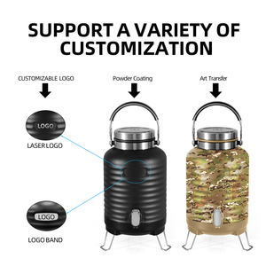 3L 5 lít biểu tượng tùy chỉnh thép không gỉ chân không trại Đảng nước Dispenser Jug - Product Image 2