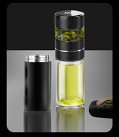Tumbler Vakum Isolasi Stainless Steel dengan Sensor Baterai, Infuser Teh, Portabel, Tahan Panas/Dingin 24 Jam, untuk Kopi Daun, Penggunaan di Rumah
