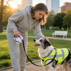 New Arrival 5M Heavy Duty Smart Wearable LED Flash Light <b>Retractable</b> <b>Dog</b> <b>Leash</b> Durable Fashion Pet <b>Dog</b> Training Tool Printed - Product Image 5