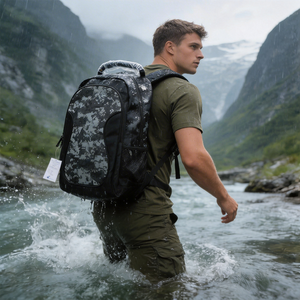 กระเป๋าเป้สะพายห<span class=keywords><strong>ลั</strong></span>งกันน้ำลายพรางดิจิตอล 300D Oxford พร้อมแถบสะท้อนแสง ช่องใส่ถุงน้ำ และช่องเสียบหูฟัง สำหรับการเดินป่าและตั้งแคมป์กลางแจ้ง - Product Image 4