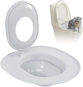 Plateau intérieur amovible réutilisable pour chats <span class=keywords><strong>Kit</strong></span> d'entraînement en plastique pour toilette assise Siège sécurisé avec ventouses - Product Image 1