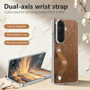 Étui de télé<span class=keywords><strong>phone</strong></span> en cuir à motifs pour Samsung Z Fold8 Ultra, coque anti-chute avec dragonne large pour Z Fold 8, compatible Z Fold 7 6 - Product Image 5