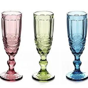 Máy ép màu cổ điển màu sâm banh kính bán buôn stemware