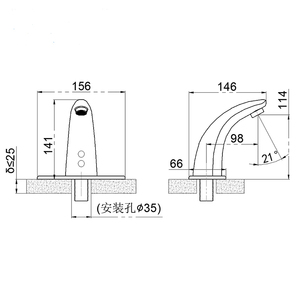 Grifo con Sensor automático sin contacto, grifo <span class=keywords><strong>de</strong></span> agua sin contacto, baño, cocina, escuela, Villa, válvula <span class=keywords><strong>de</strong></span> cerámica, mezclador <span class=keywords><strong>de</strong></span> lavabo - Product Image 2