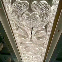 Lustre LED moderne de luxe pour grand hall d'hôtel, base en fer IP65, cristal avec CRI 95, garantie 5 ans, efficacité 110 Lm/W