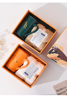 Coffret Cadeau Promotionnel Saint-Valentin, Remise de Diplôme, Mariage, Noël, Pâques, Anniversaire pour Demoiselles d'honneur et Invités - Tasses en Céramique, Soie