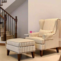 Yicheng Beauty Amerikanischer Landhausstil Einzelsitzer-Sessel mit Rückenlehne im Traditionellen Stoffdesign für Wohnzimmer, Arbeitszimmer und Loungebereiche