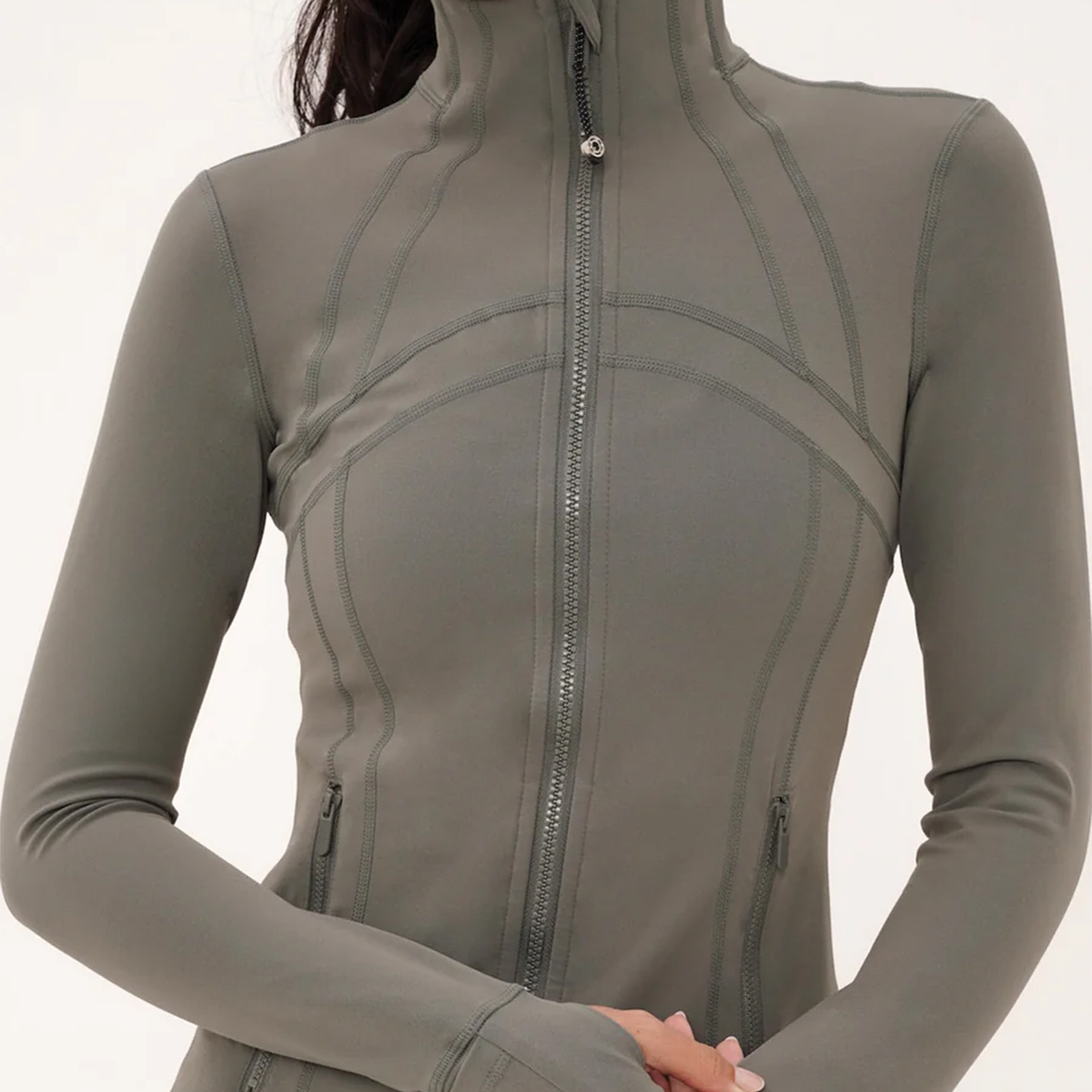 Custom Logo Stand Collar Slim Fit Sports Yoga Top Breathable Running Fitness Jacket Cropped Full Zip Jacket for Women
