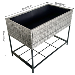 Garden Raised <strong>Bed</strong> Elevated Planter Box with Storage Shelf <strong>Liner</strong> Outdoor <strong>Flower</strong> Planter Stand with Metal Frame for Patio Backyard - Product Image 4