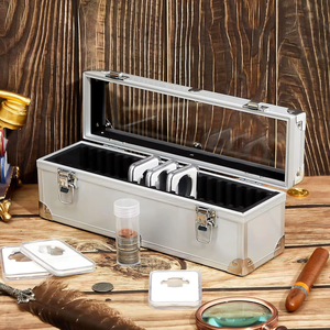 25 + nhôm đồng xu lưu trữ hộp nhôm đồng xu hiển thị trường hợp đồng xu sàn bộ sưu tập trường hợp - Product Image 5