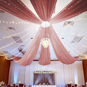 ¡Hermosas y elegantes cortinas de techo transparentes blancas para decoración de bodas con aspecto elegante y elegante! - Product Image 6