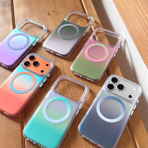เคสโทรศัพท์แม่เหล็กสีเงินไล่เฉดแบบด้าน สำหรับ iPhone 17 Pro 16 15 14 Pro Max ป้องกันการกระแทก ผลิตจากอะคริลิกแข็ง - Product Image 2