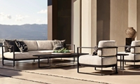 Sofá de aluminio recién llegado de MÁLAGA, conjunto de muebles de exterior, muebles de jardín de Metal de lujo contemporáneo, sillón de gama alta
