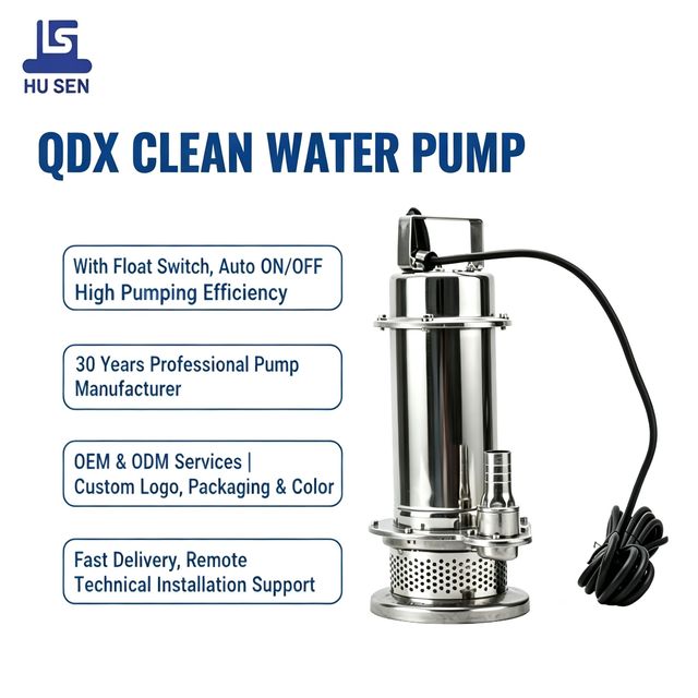QDX All Stainless Steel Submersible Water Pumps for Water Intake Sewage Discharge Aquaculture Equipment