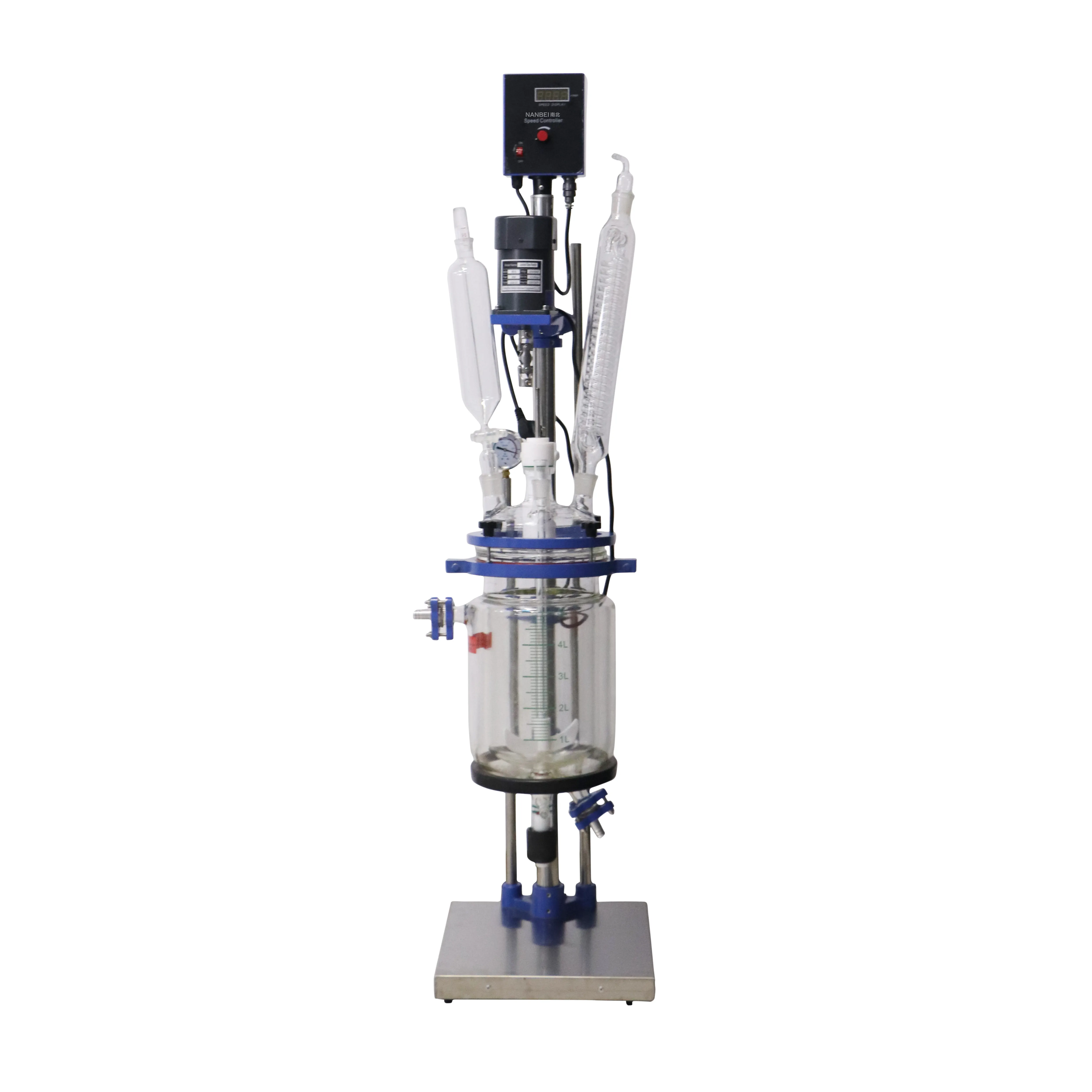 Laboratório químico personalizado Pequena Camada Dupla 1 litro 2L 5 L Cristalização Reator De Vidro Encamisado para o Álcool