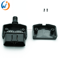 Carcasa de conector OBD2 de 16 Pines, carcasa OBDii OBD, adaptador de 16 Pines, enchufe macho II OBD, conector J1962 con carcasa