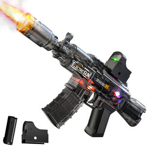 2025 nuevo diseño al aire libre e Interior juegos de tiro fresco efecto de luz y sonido negro plástico eléctrico AK pistola máquina juguetes para niños - Product Image 1