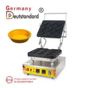 ماكينة ضغط طهي تارت البيض الدائرية بمعيار ألمانيا مع 9 فتحات ، ماكينة ضغط تارت مستديرة صغيرة لأدوات الطهي