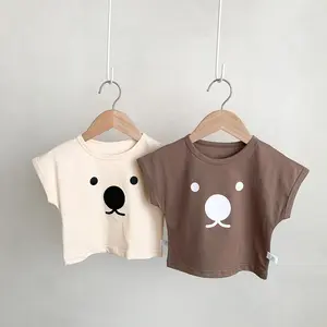 High Quality Cotton Children Tops Short Sleeve Baby t-shirt Clothes Toddler's Basical Little Bear Outfits Clothing Sets