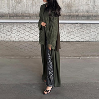 Abaya ouverte modeste MQ281 pour femmes, robe musulmane avec patchwork en dentelle, cardigan, vêtements islamiques, robe Abaya Dubaï (sans hijab)
